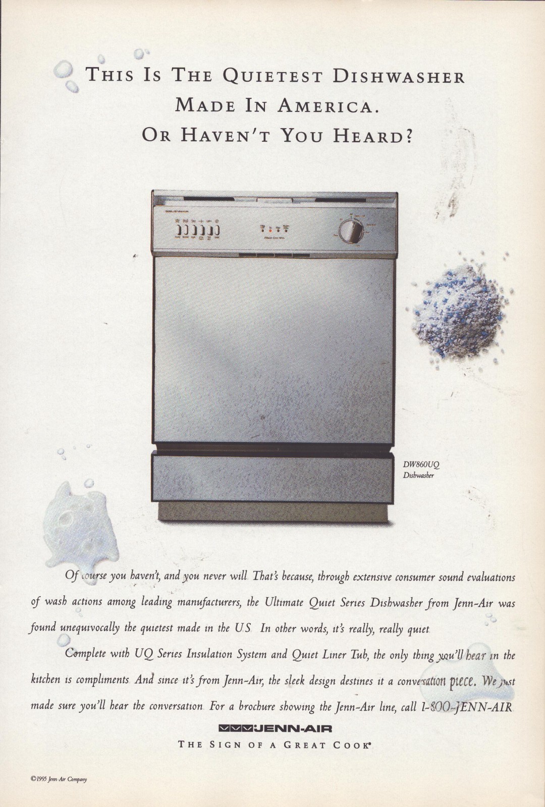 Vintage 1995 Jenn-Air Dishwasher Print Ad Promo Ad