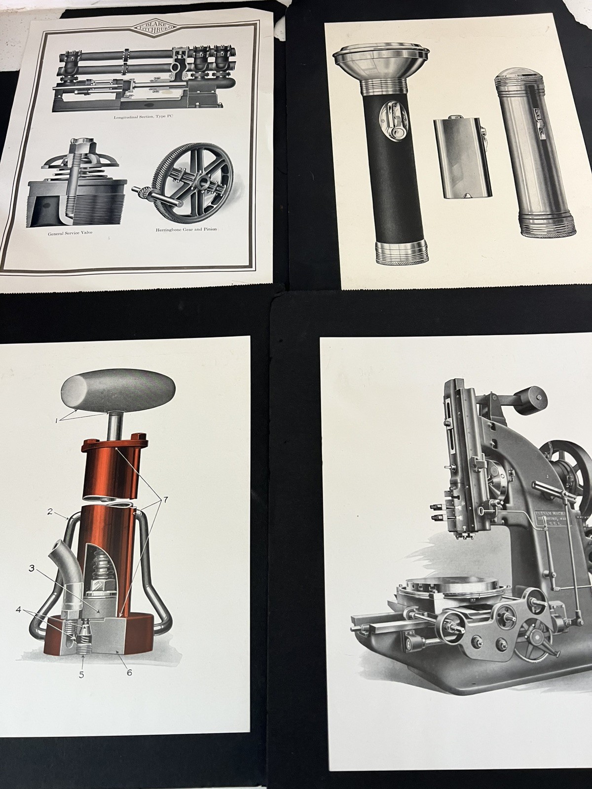 Vintage Technical Illustration Print Figure Lot Vintage Technical Illustration Print Figure Lot