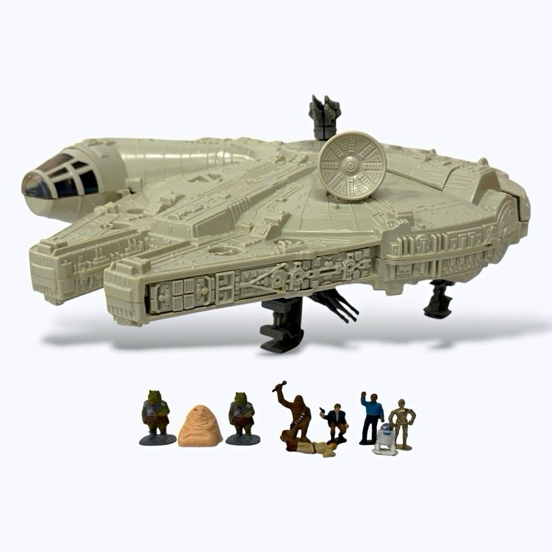 RARE 1982 Star Wars MicroCollection: Falcon + Sealed Figures + Stickers + Manual