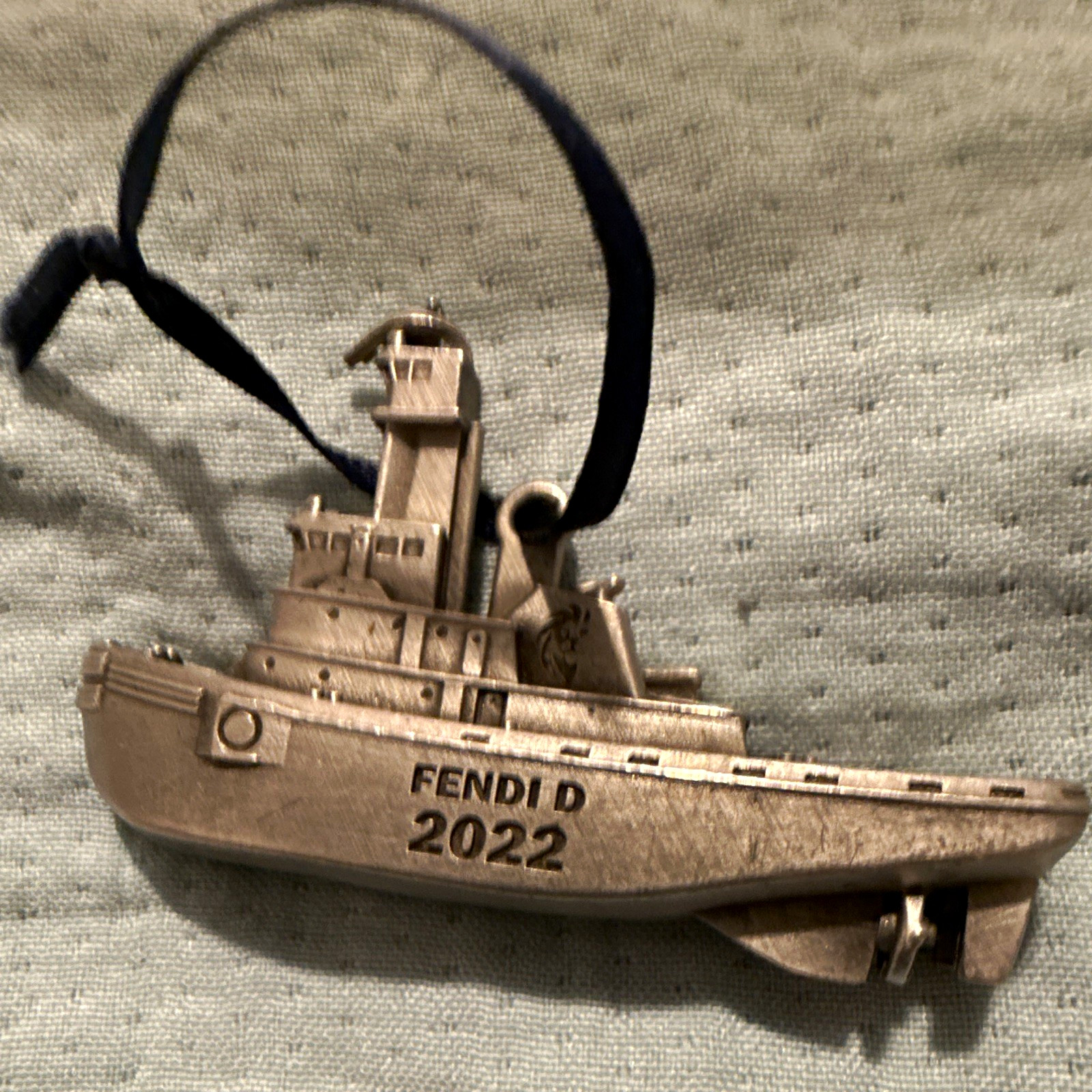 Silver Metal Hanging Boat Ornament Nautical Christmas Decorative FENDI D 2022