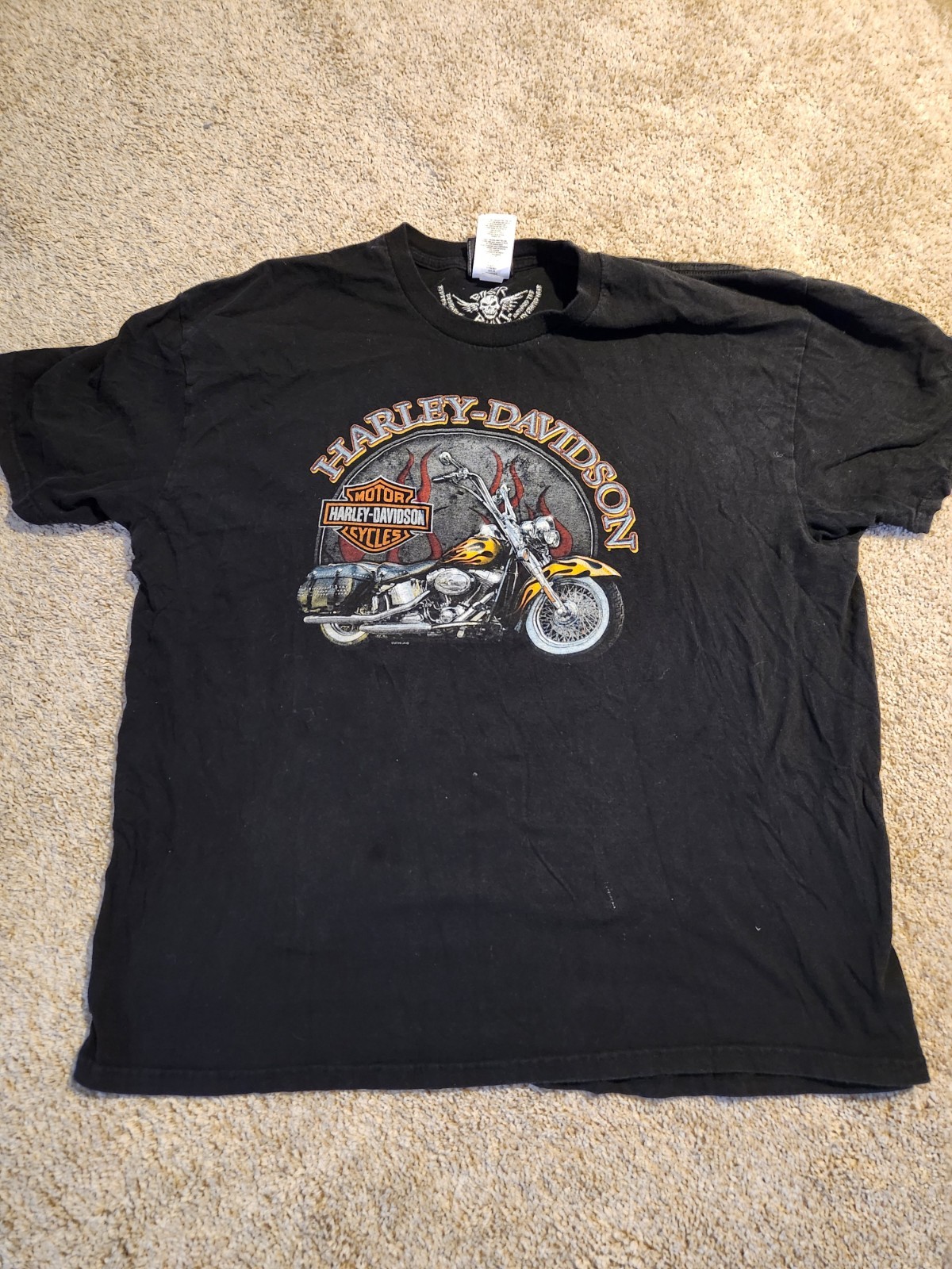 Harley Davidson Biker T Shirt Pig Trail Mens 2XL Rogers Arkansas Hog Boar 