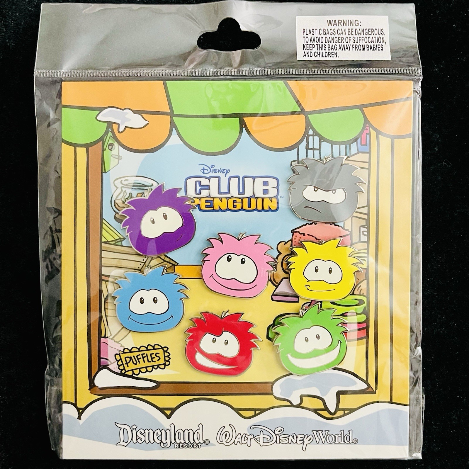 REAL Club Penguin Puffle Head Booster Starter Pack Set Game Disney Pin AUTHENTIC