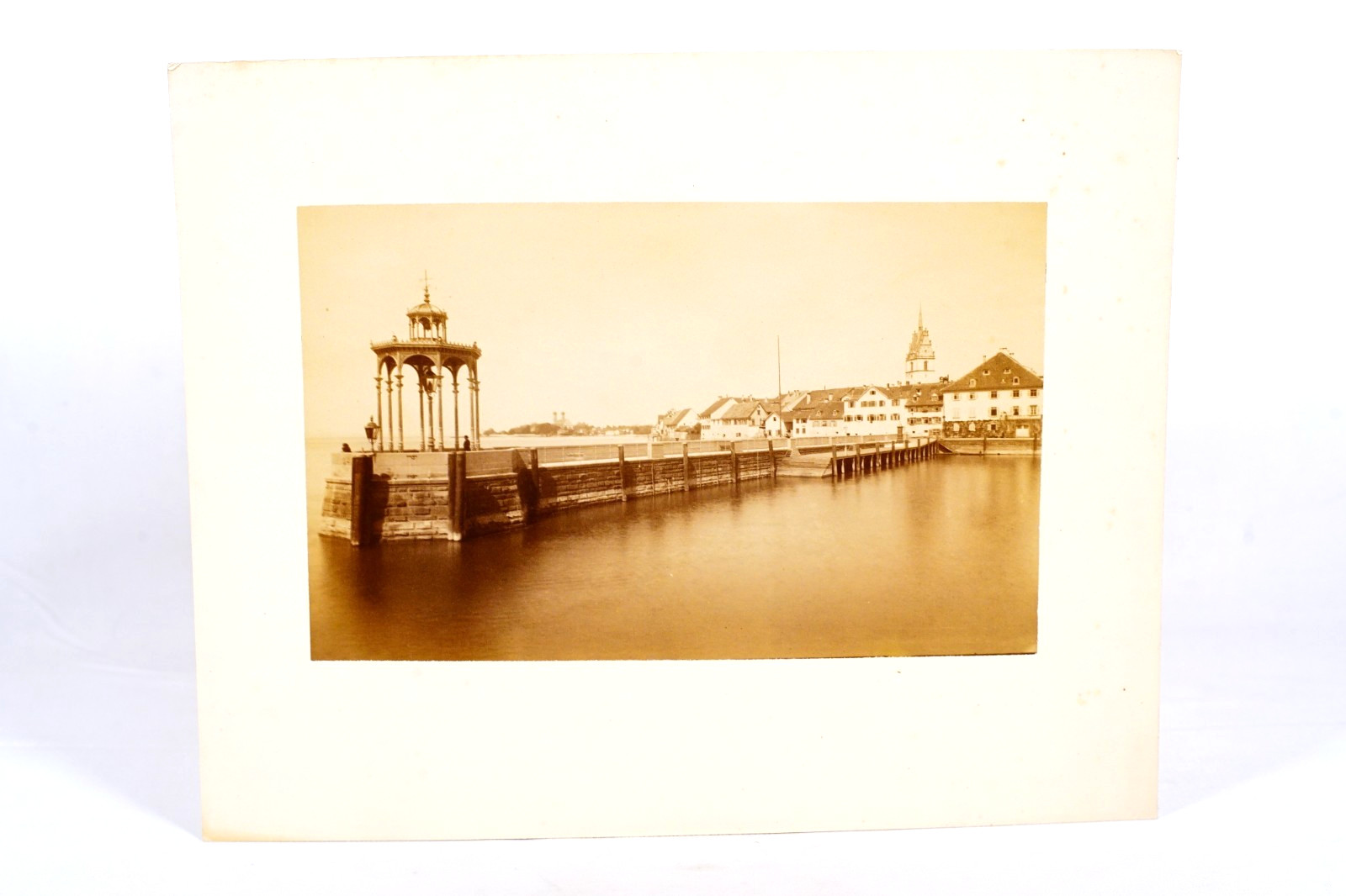 1890s Friedrichshafen Germany Pier Albumen Photo 8x10 CDV Photograph 1890s Friedrichshafen Germany Pier Albumen Photo 8x10 CDV Photograph