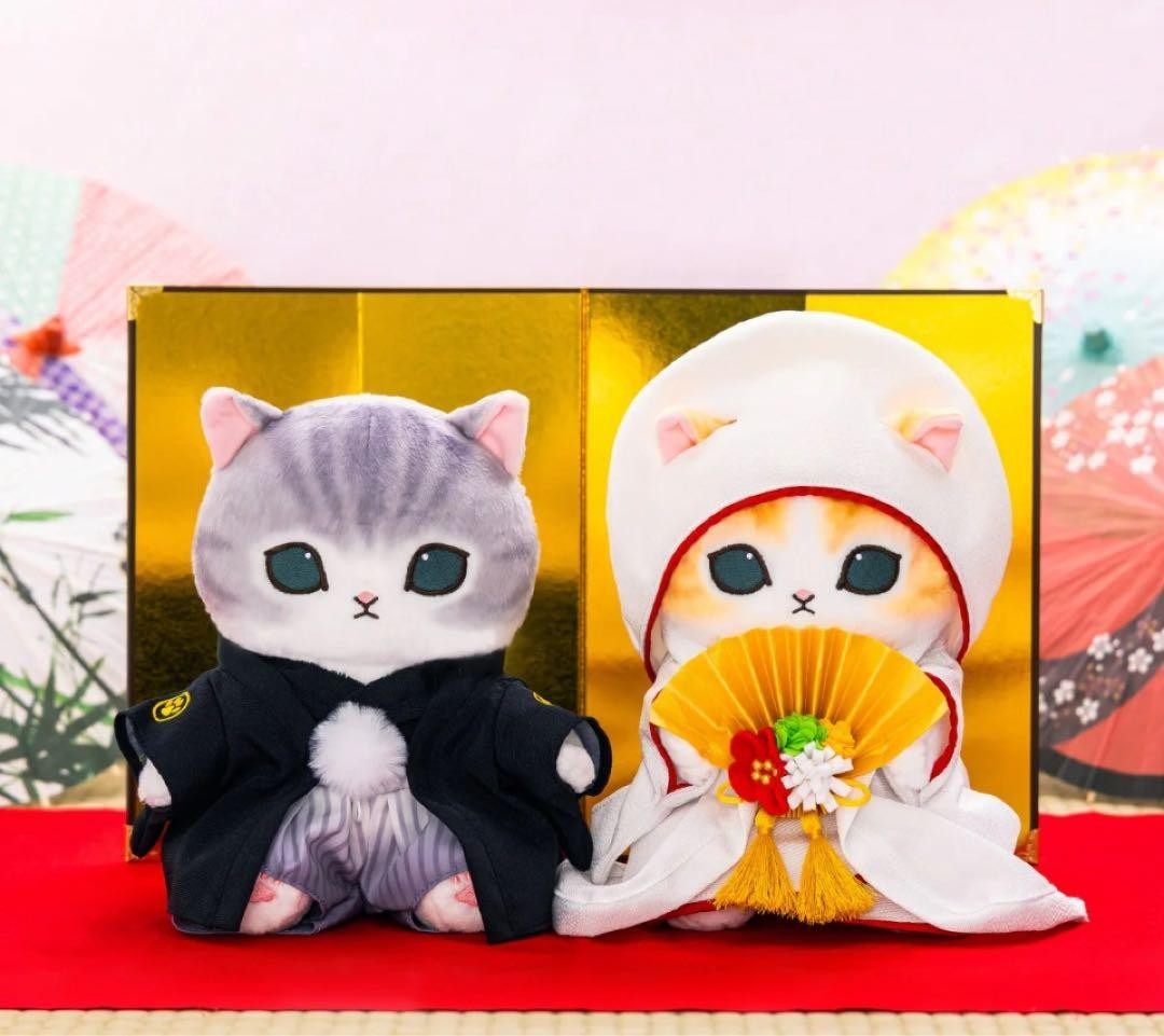 Mofusand Japanese Wedding Cat Plush Pair  Unopened from Japan Collectible 15+