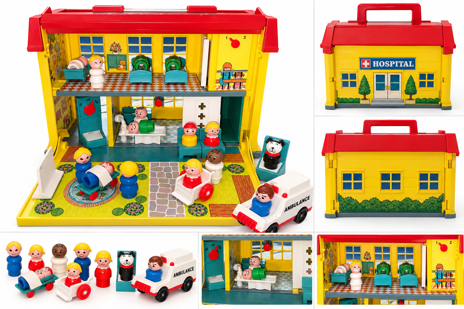 Vintage 1976 Fisher Price Little People Children’s Hospital #931 COMPLETE w/ BOX Vintage 1976 Fisher Price Little People Children’s Hospital #931 COMPLETE w/ BOX