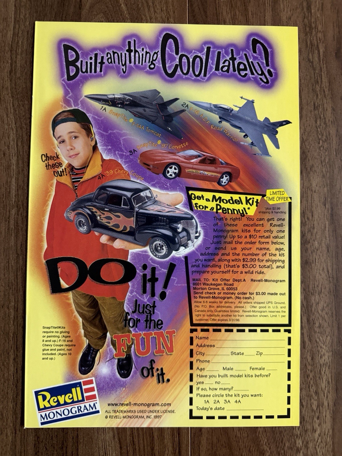 1997 Revell Monogram Model Car Print Ad Promo Art Built Anything Cool Lately? 