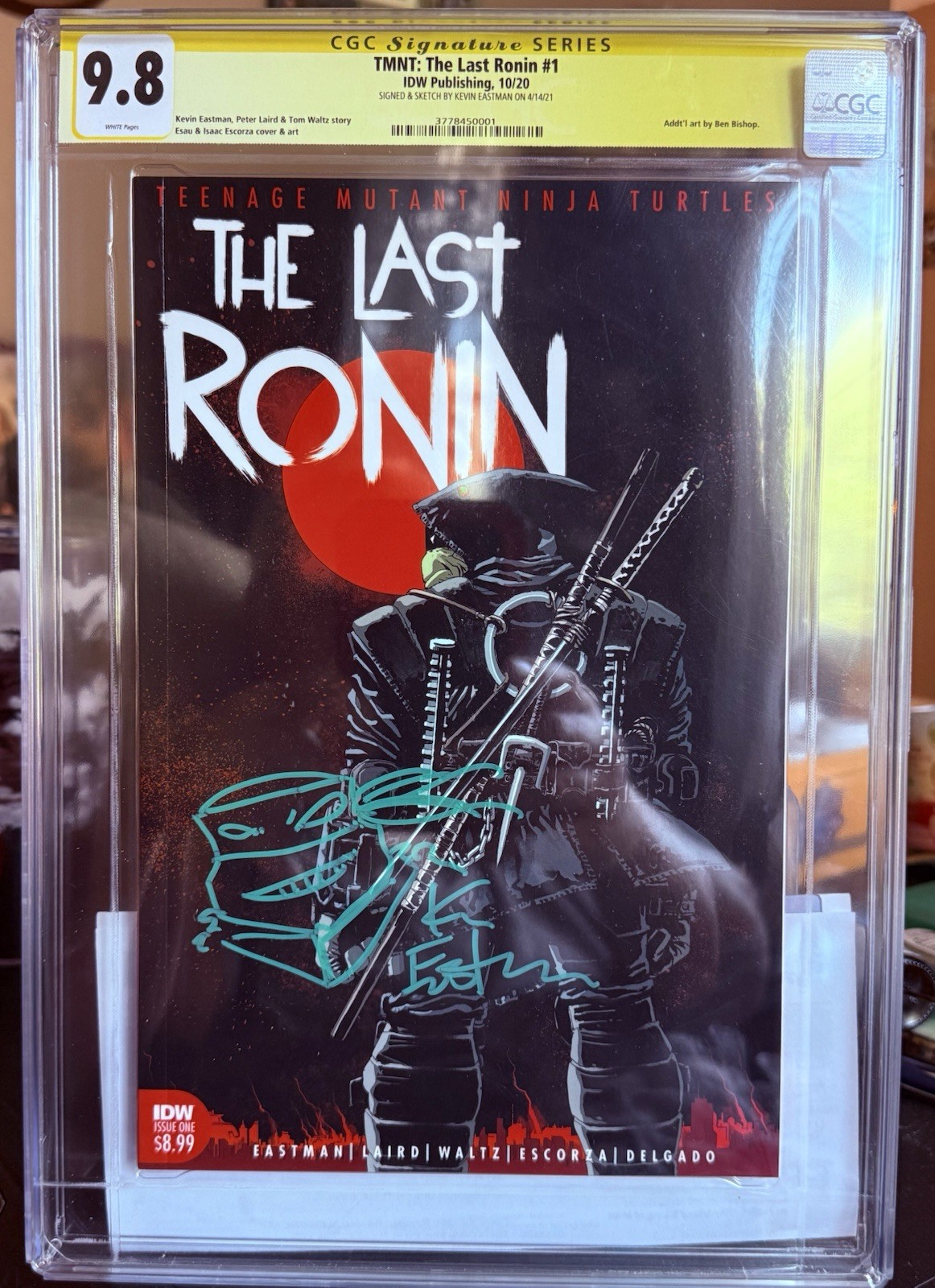 TMNT: THE LAST RONIN #1, CGC 9.8, SS, SIGNED & SKETCHED By: KEVIN EASTMAN, IDW TMNT: THE LAST RONIN #1, CGC 9.8, SS, SIGNED & SKETCHED By: KEVIN EASTMAN, IDW
