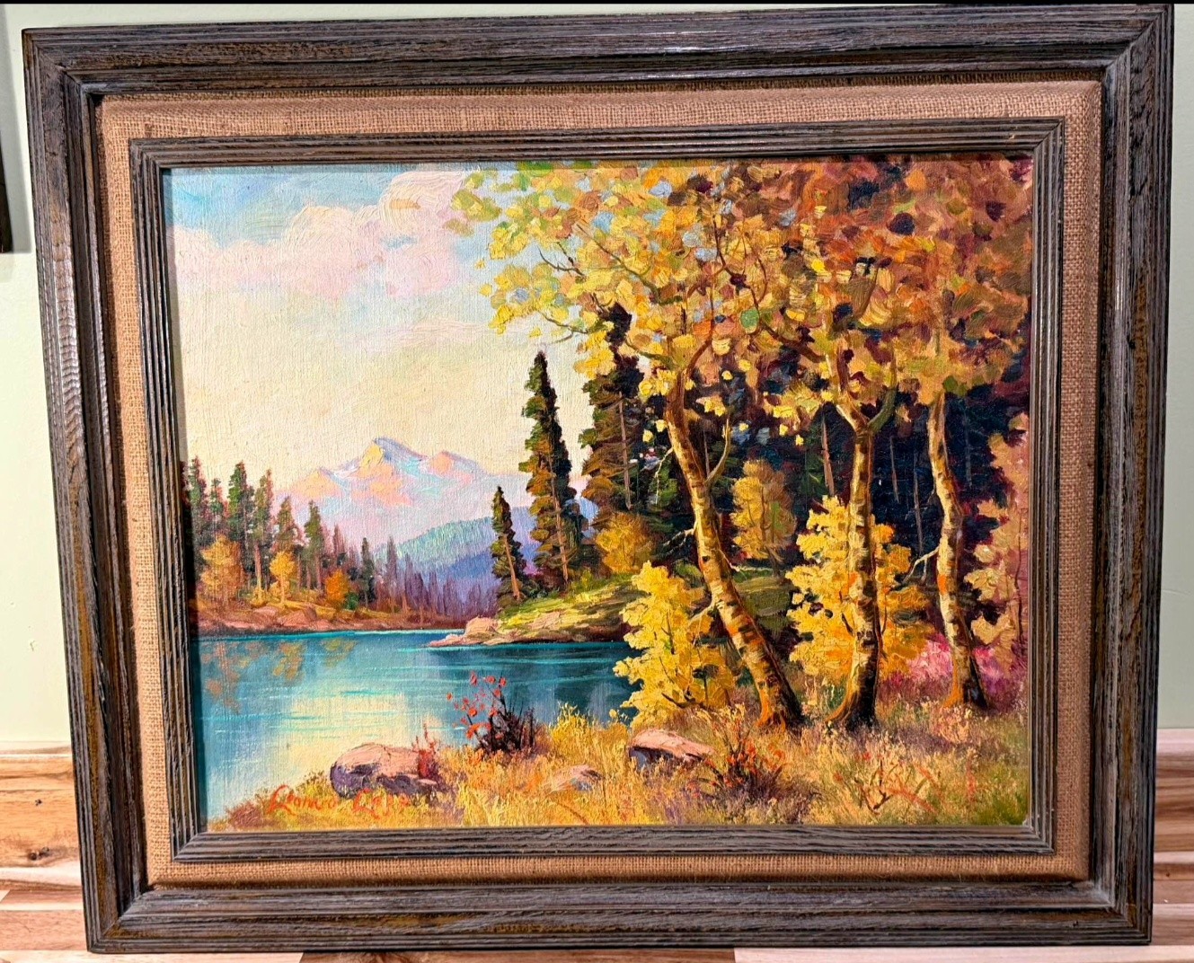 Rare Leonard Lopp Original Oil Painting Of Glacier National Park Vintage