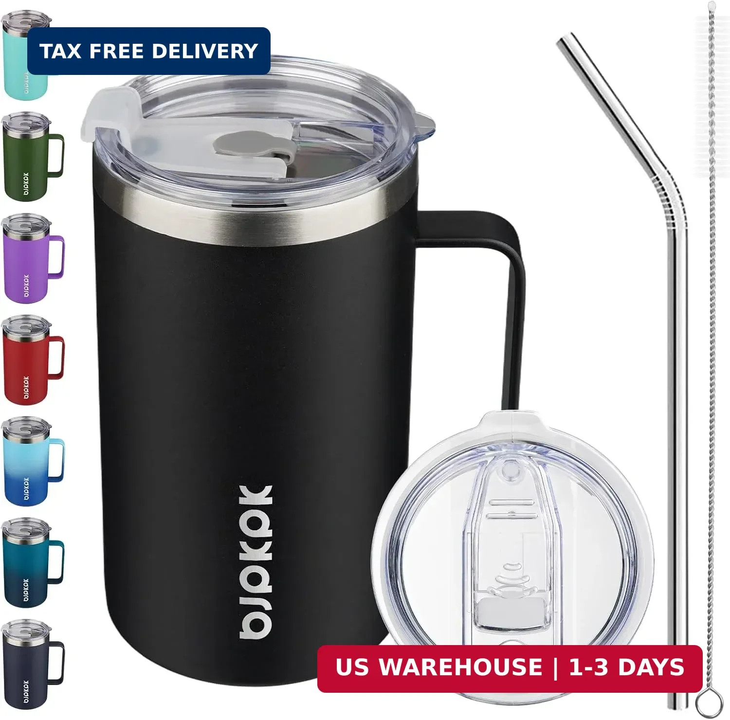 BJPKPK 25oz Insulated Coffee Mug with Handle, Stainless Steel Travel Mug BJPKPK 25oz Insulated Coffee Mug with Handle, Stainless Steel Travel Mug