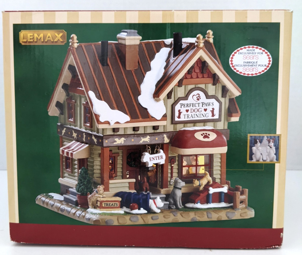 Lemax PERFECT PAWS Dog Training Retired 2017 Original Box & Light RARE Lemax PERFECT PAWS Dog Training Retired 2017 Original Box & Light RARE