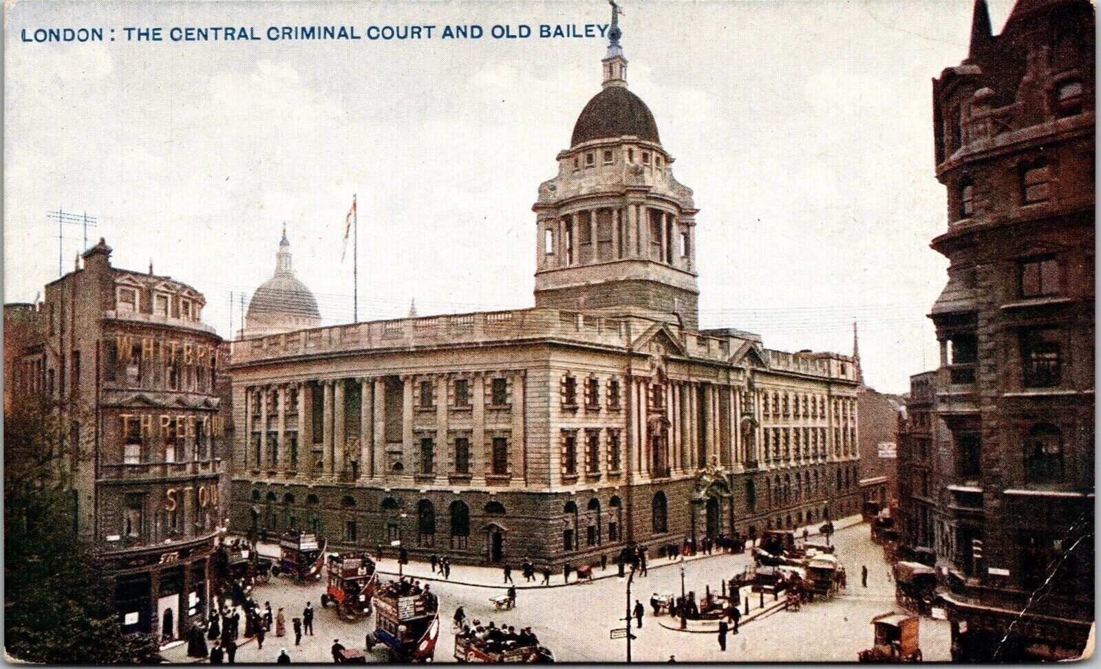 London England Central Criminal Court & Old Bailey Downtown DB Postcard