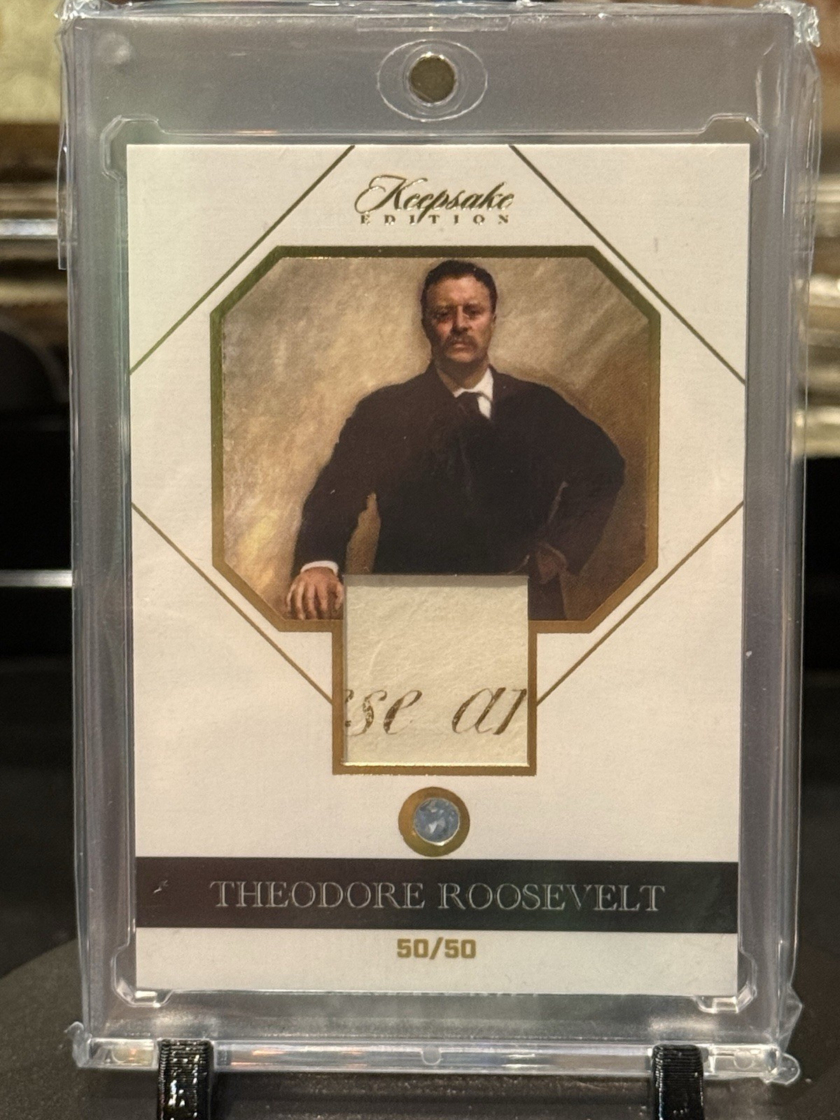 2023 POTP Keepsake Edition #26 Theodore Roosevelt Blue Topaz Gem Relic #50/50 2023 POTP Keepsake Edition #26 Theodore Roosevelt Blue Topaz Gem Relic #50/50
