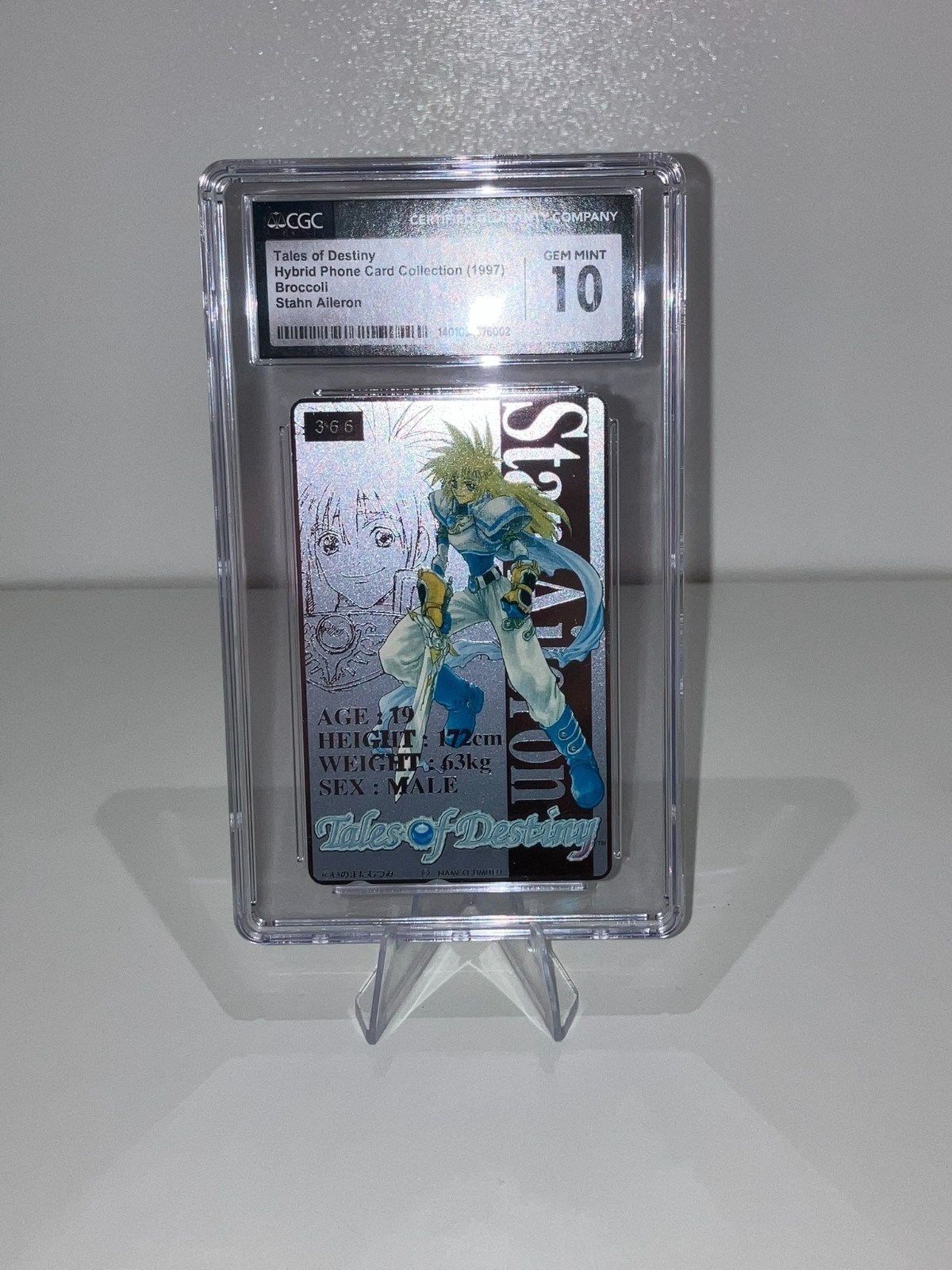 1997 Tales of Destiny Stan Aileron Foil Japan Telephone Card CGC 10 Gem Mint