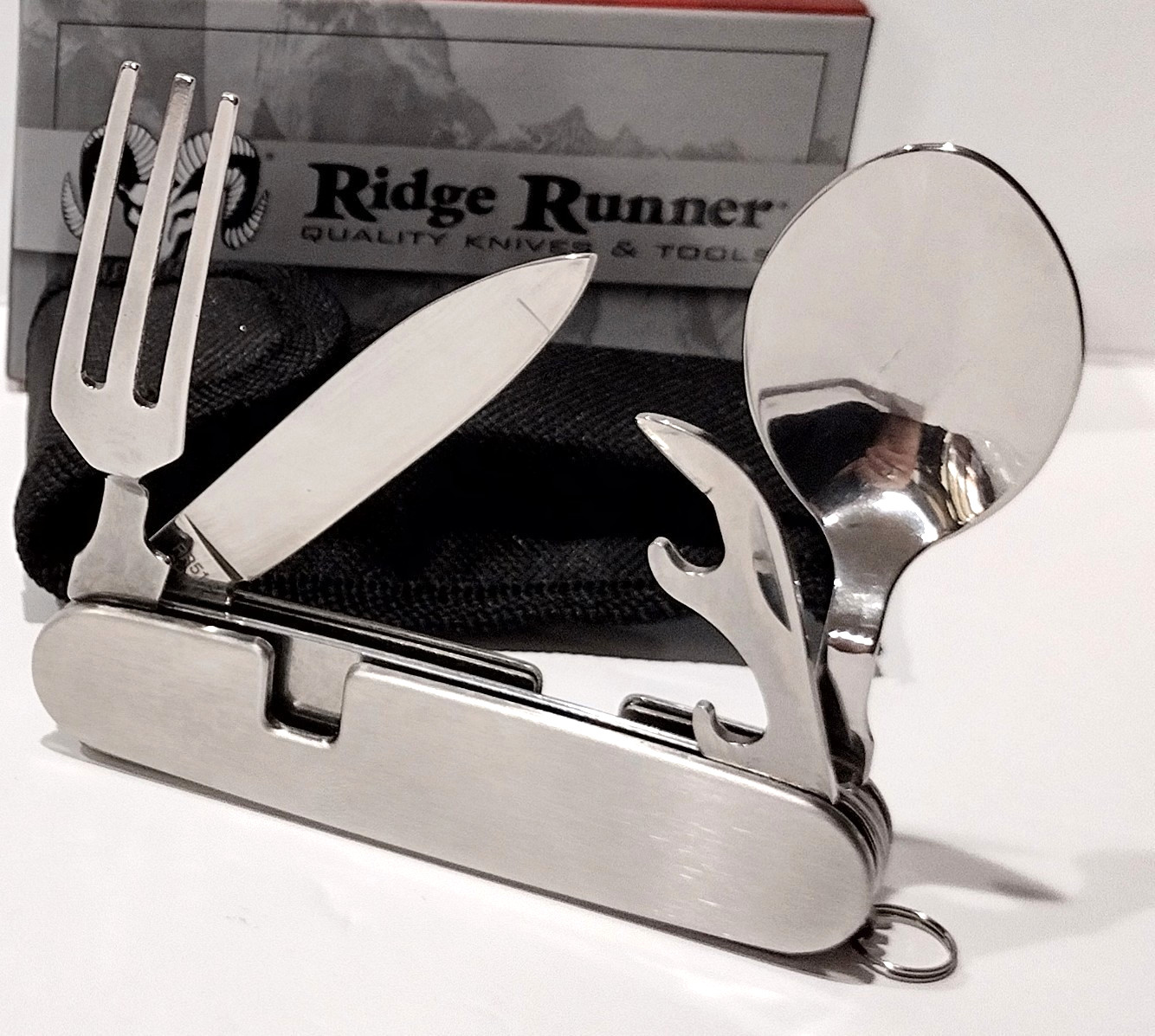 Ridge Runner HOBO Folding Knife w/ Fork & Spoon Utensil Boy Scouts Camping Tool