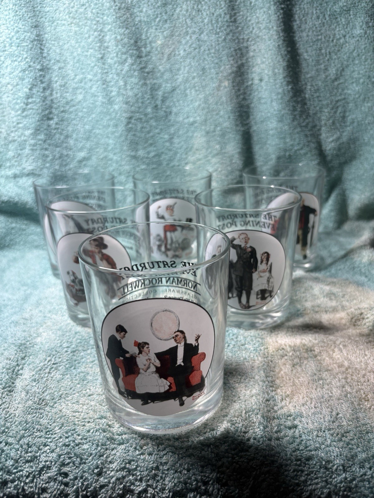 Vintage Norman Rockwell The Saturday Evening Post, 4” High, Set If 6