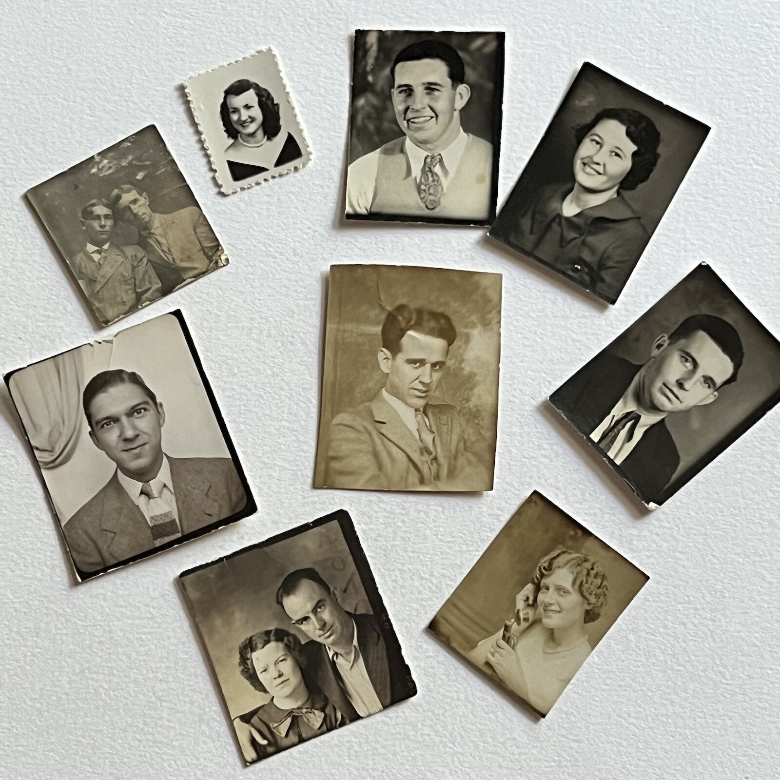 Antique/Vintage Photo Booth Photograph Lot Beautiful Women & Handsome Men