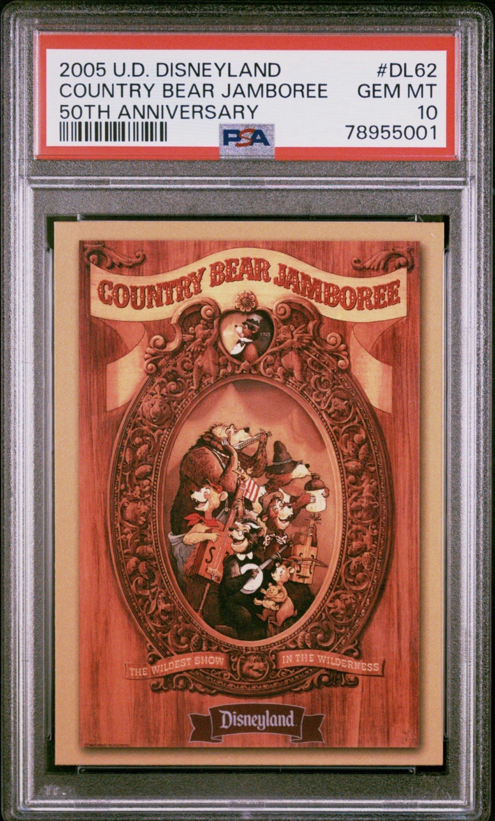 2005 Upper Deck Disneyland 50th Country Bear Jamboree Card Poster DL62 PSA 10