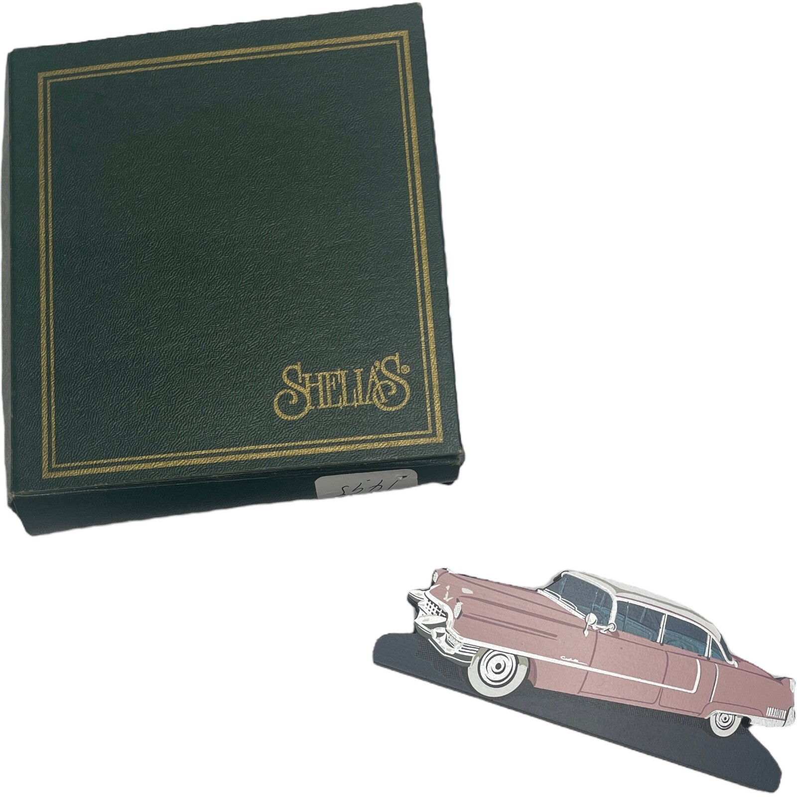 SHELIA'S Collectibles SHELIA 50'S CLASSIC VTG CAR CADILLAC PINK WOOD BOX WORN SHELIA'S Collectibles SHELIA 50'S CLASSIC VTG CAR CADILLAC PINK WOOD BOX WORN
