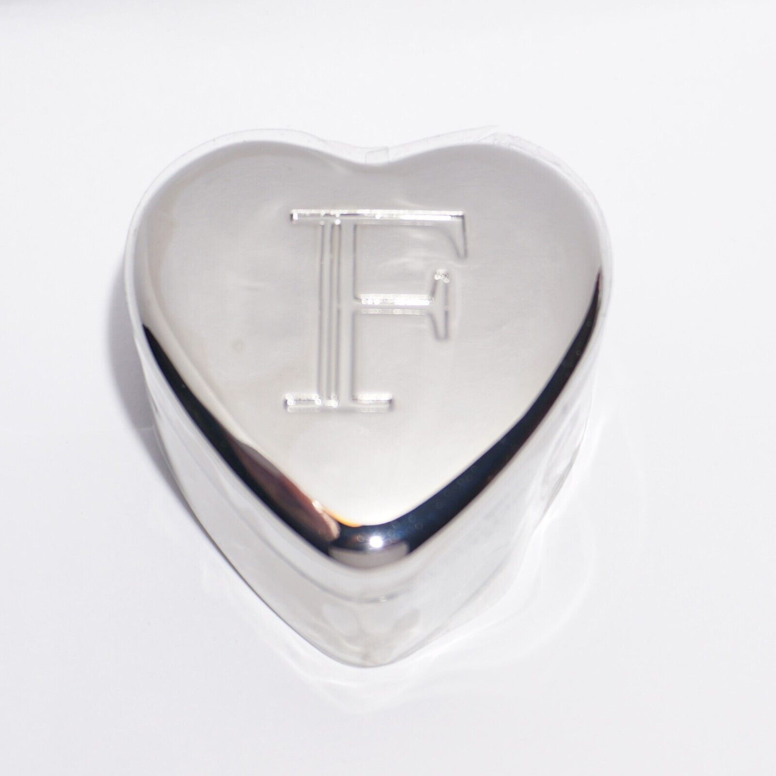 Silver Heart Trinket Box Ganz Engraved Velvet Lined Choose Initial 1.5