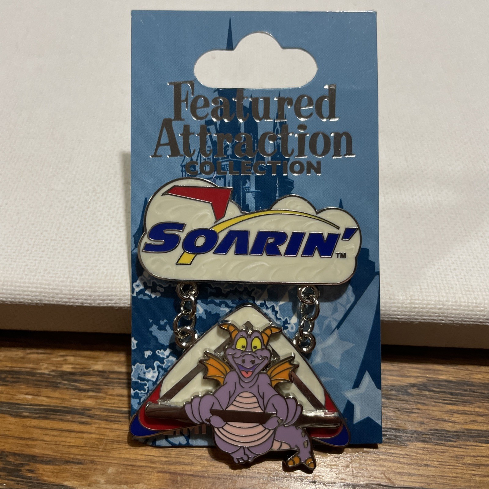 Disney World Pin - Featured Attraction Collection-Soarin\' Figment Dangle LE 3000