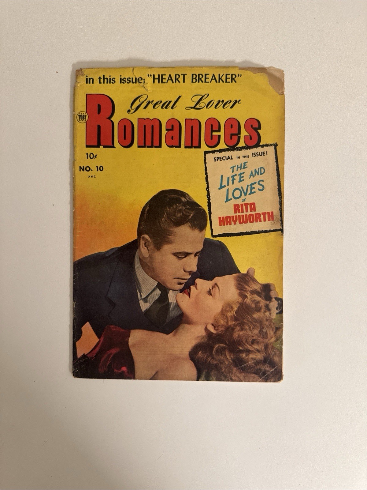 Great Lover Romances 10 Rita Hayworth Toby Press 1953 Golden Age Romance Comic