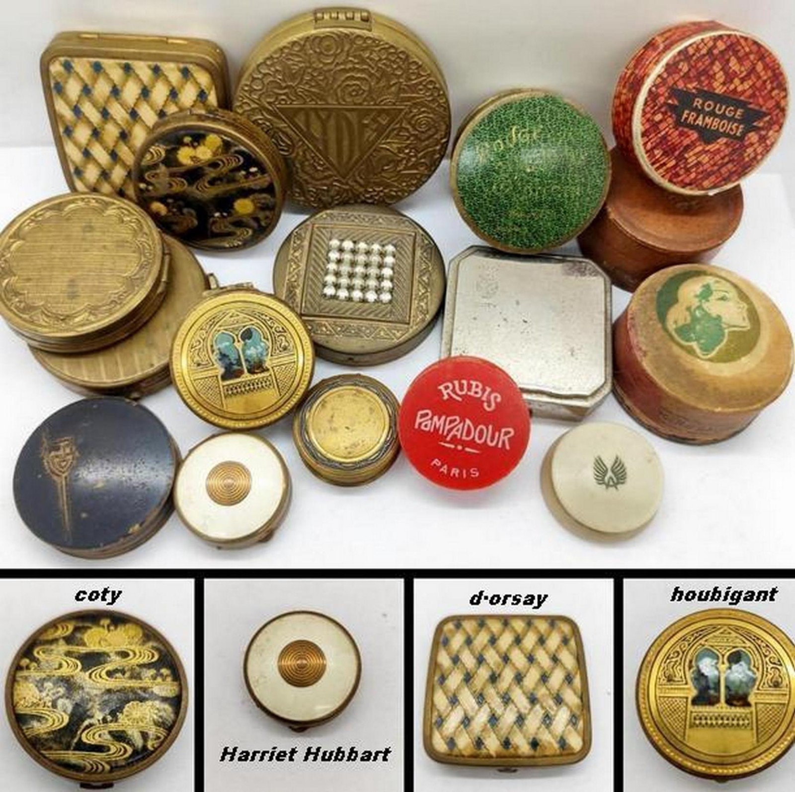 VINTAGE 20s-50s for COLLECTOR MAKEUP VANITY LOT x17 TOP MARK COMPACT POWDER BOX VINTAGE 20s-50s for COLLECTOR MAKEUP VANITY LOT x17 TOP MARK COMPACT POWDER BOX