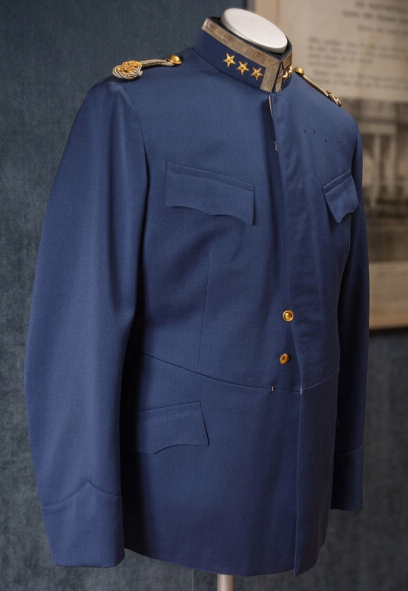 Swedish M/1910 Captain Uniform Tunic | Blue Wool Jacket, Gold Stars Trim, Reenac