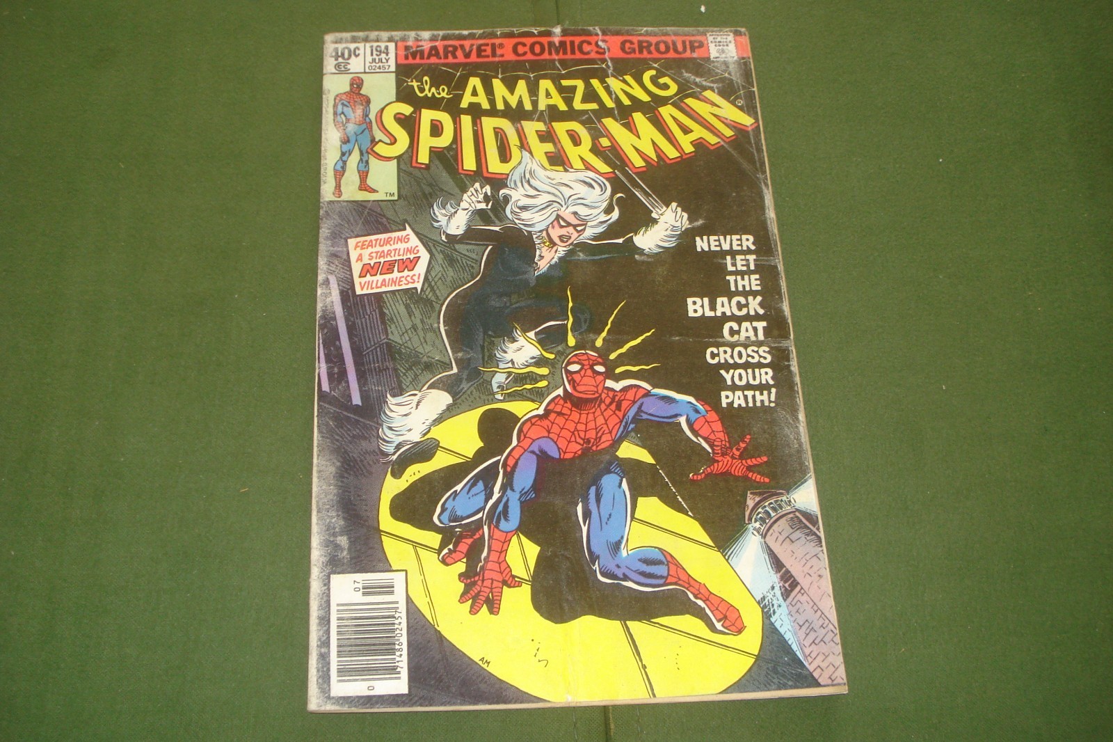 AMAZING SPIDER-MAN #194, FIRST BLACK CAT - KEY- 1979 BRONZE NEWSSTAND AMAZING SPIDER-MAN #194, FIRST BLACK CAT - KEY- 1979 BRONZE NEWSSTAND