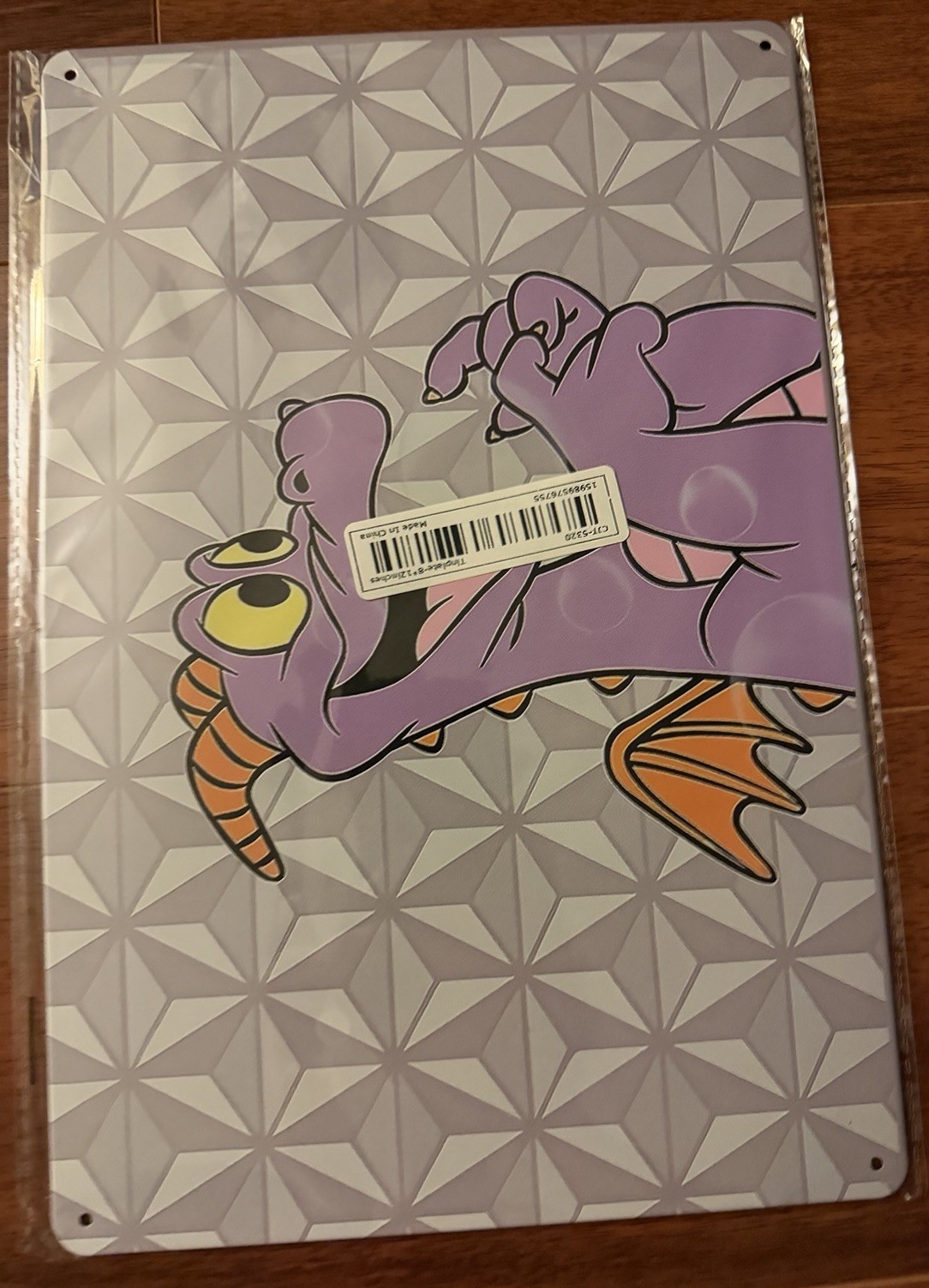 Retro Disney Epcot Figment Tin Sign. 8x12