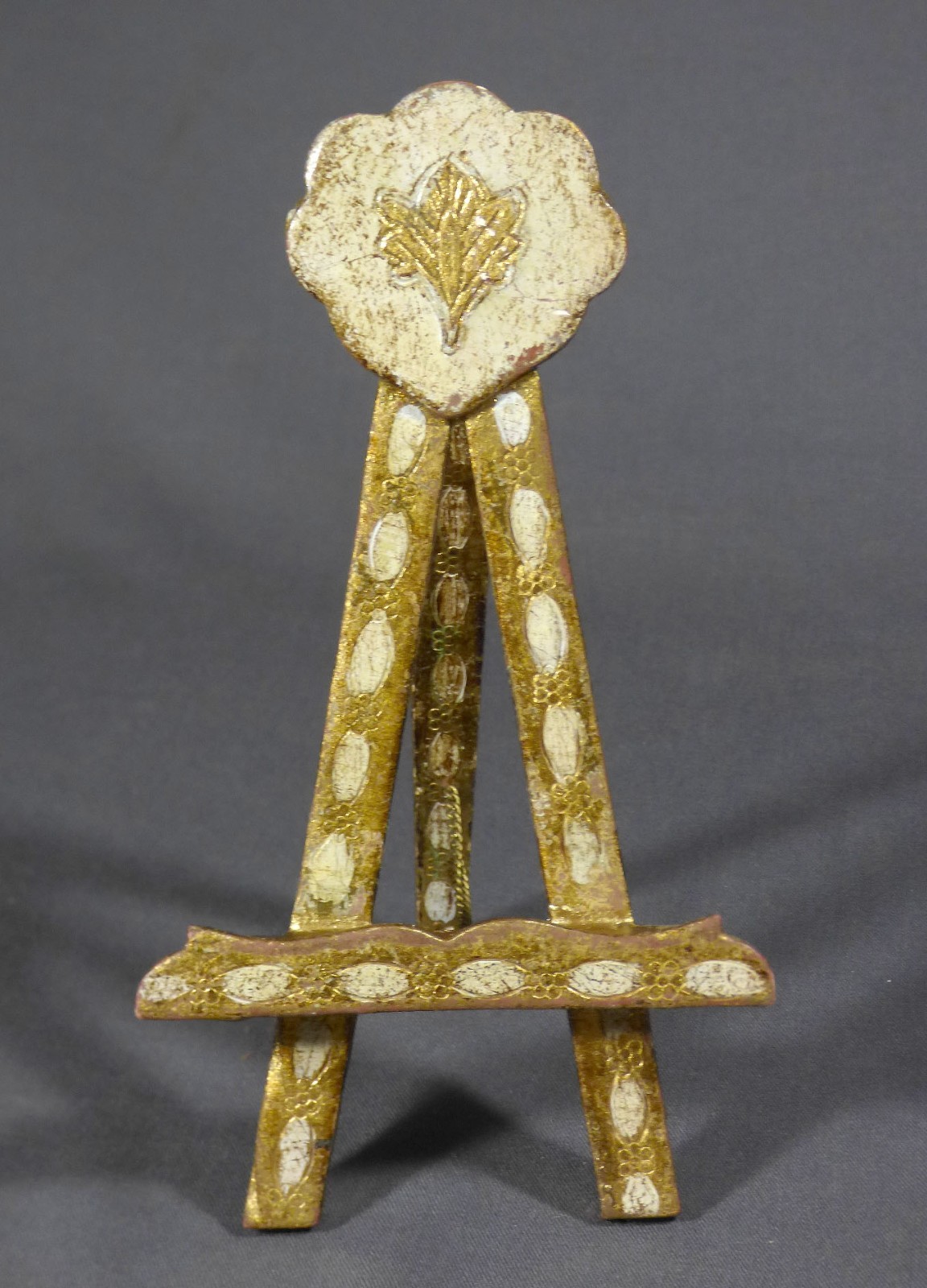 Vintage Easel Italian Florentine Gilt Painted Wood 8