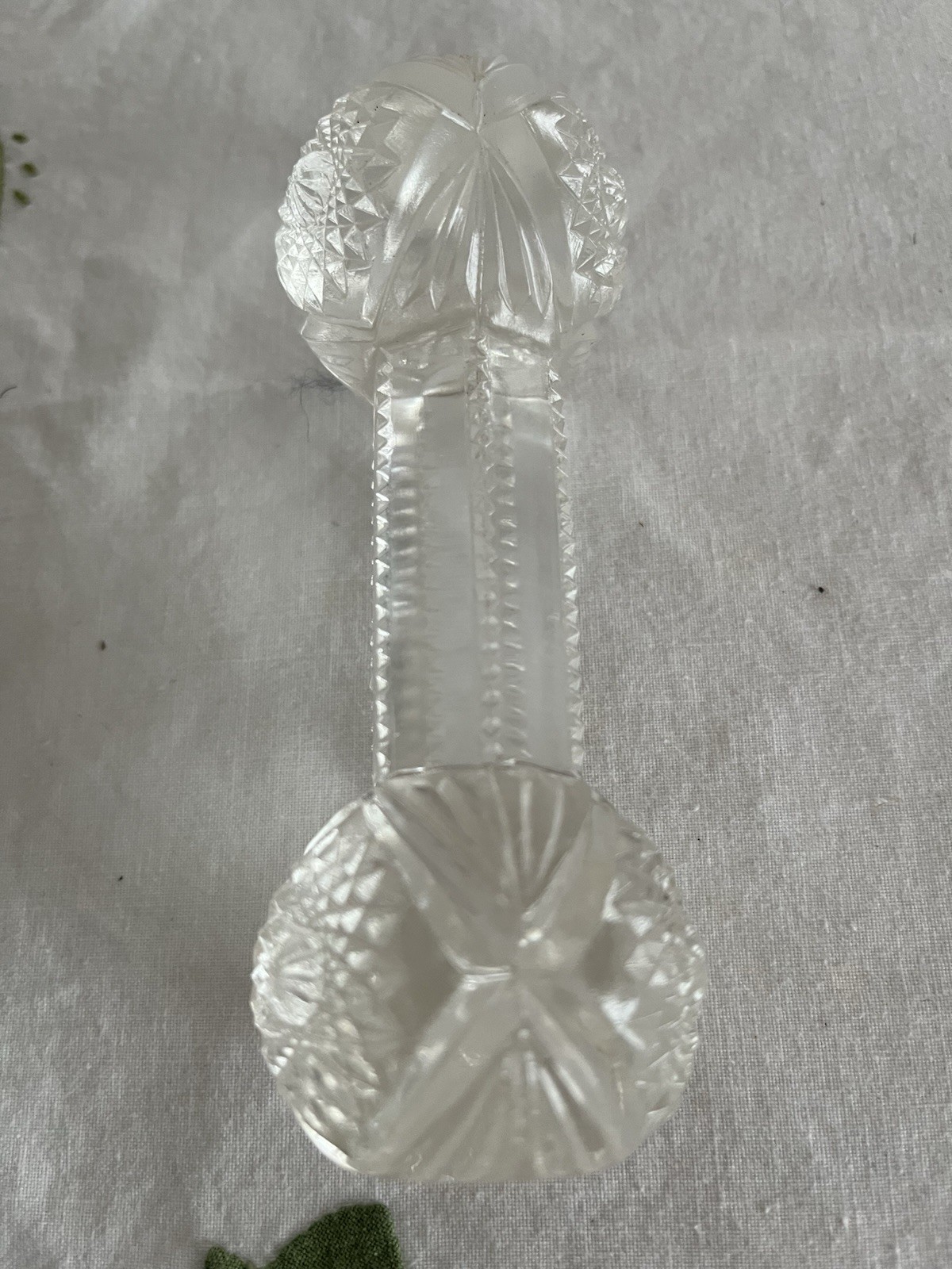Vintage Clear Glass Knife Rest 5” X 2”