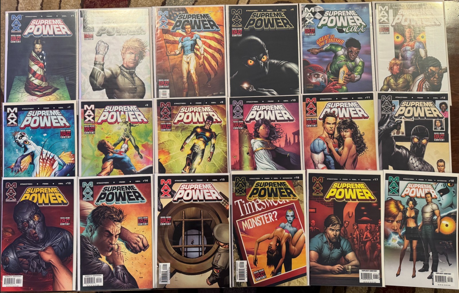 Marvel Max Supreme Power #1-18 Complete Series VF/NM High Grade 2003 STRACZYNSKI Marvel Max Supreme Power #1-18 Complete Series VF/NM High Grade 2003 STRACZYNSKI