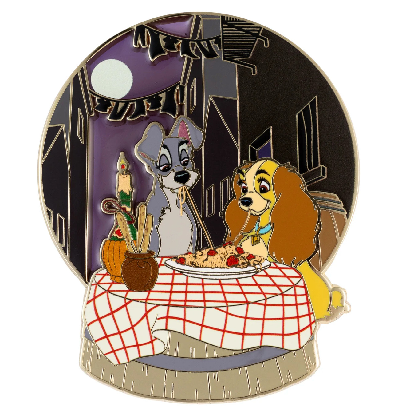 PRESALE Pink A La Mode Lady and the Tramp Bella Notte Jumbo Pin LE 500