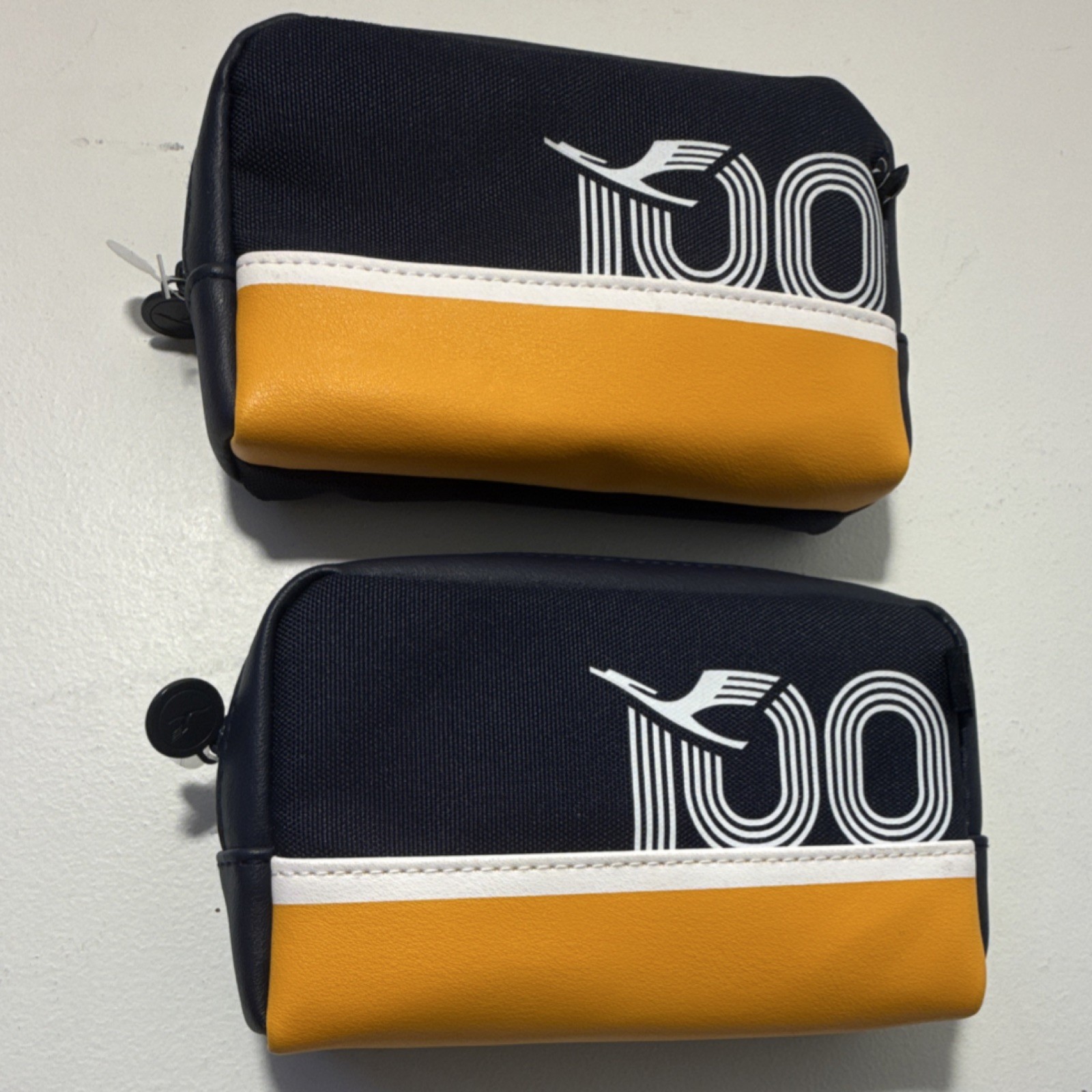 Lufthansa 100th Anniversary Amenity Bags Set of 2 Navy Yellow White Collectible Lufthansa 100th Anniversary Amenity Bags Set of 2 Navy Yellow White Collectible