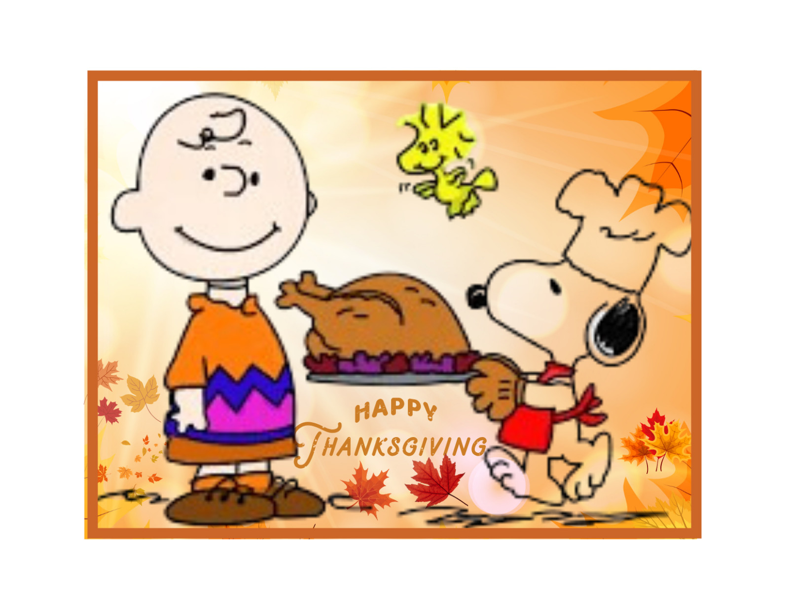Happy Thanksgiving Peanuts Flat Flexible Refrigerator Magnet