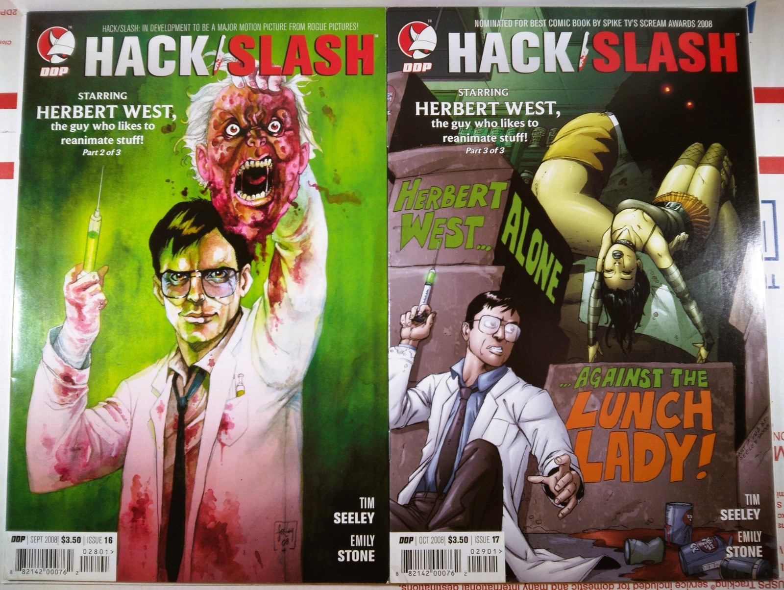 🩸💀 HACK SLASH THE SERIES #16 + #17 TIM SEELEY RE-ANIMATOR HERBERT WEST 2008