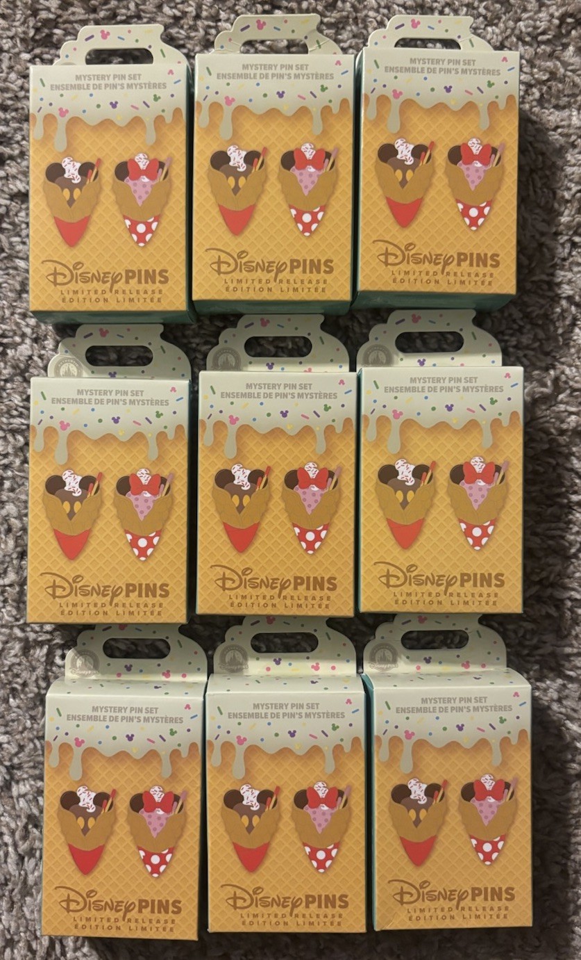 Disney Ice Cream Cones Mystery Pin Blind Pack – Lot of 9 boxes Limited Release