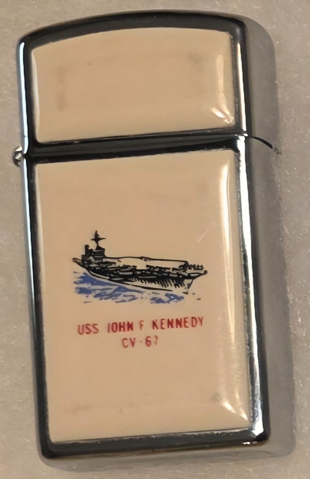Vintage Zippo USS John F. Kennedy CV-67 Aircraft Carrier Lighter Navy Ship Colle