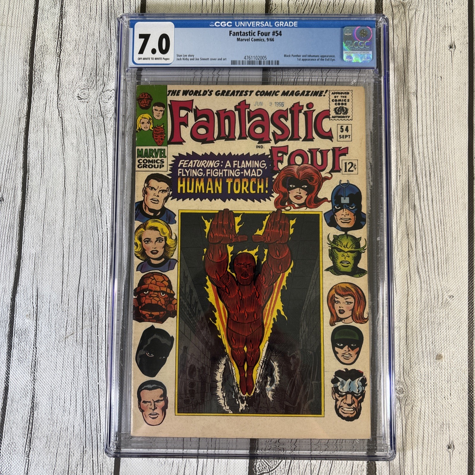 Vintage FANTASTIC FOUR #54 9/66 Marvel Comic Book CGC Universal Graded Slab 7.0.