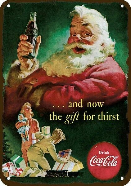1952 SANTA CLAUS & Coca-Cola Christmas Vintge-Look DECORATIVE REPLICA METAL SIGN 1952 SANTA CLAUS & Coca-Cola Christmas Vintge-Look DECORATIVE REPLICA METAL SIGN