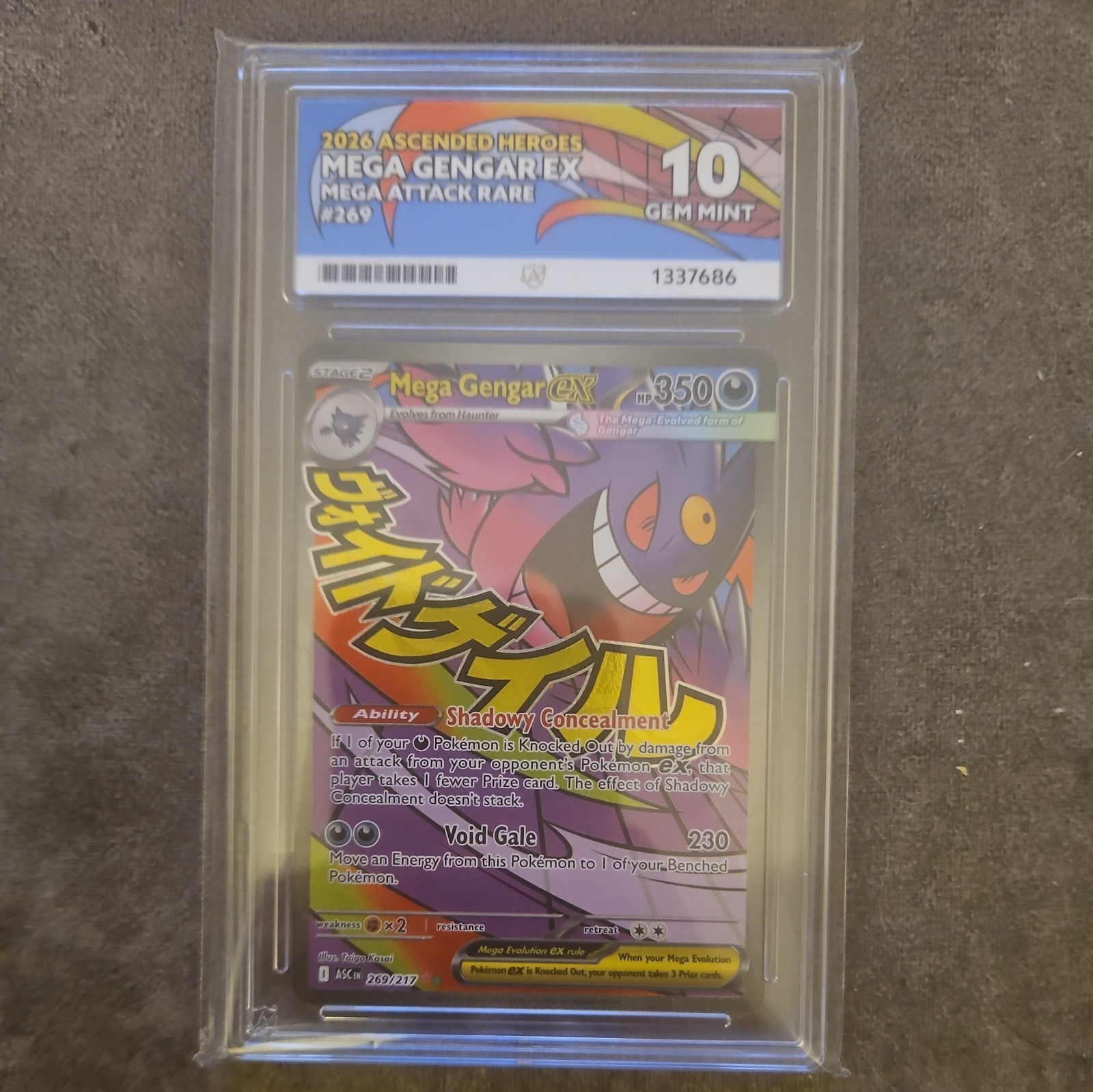 ACE Grading 10 Mega Gengar EX Ascended Heroes 269/217 Holo English 2026 ACE Grading 10 Mega Gengar EX Ascended Heroes 269/217 Holo English 2026