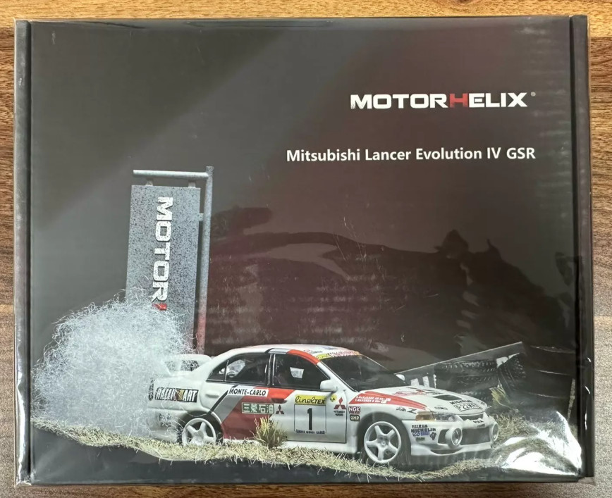 Motorhelix 1/64 Mitsubishi Lancer Evo IV GSR Rally Diorama Set Motorhelix 1/64 Mitsubishi Lancer Evo IV GSR Rally Diorama Set
