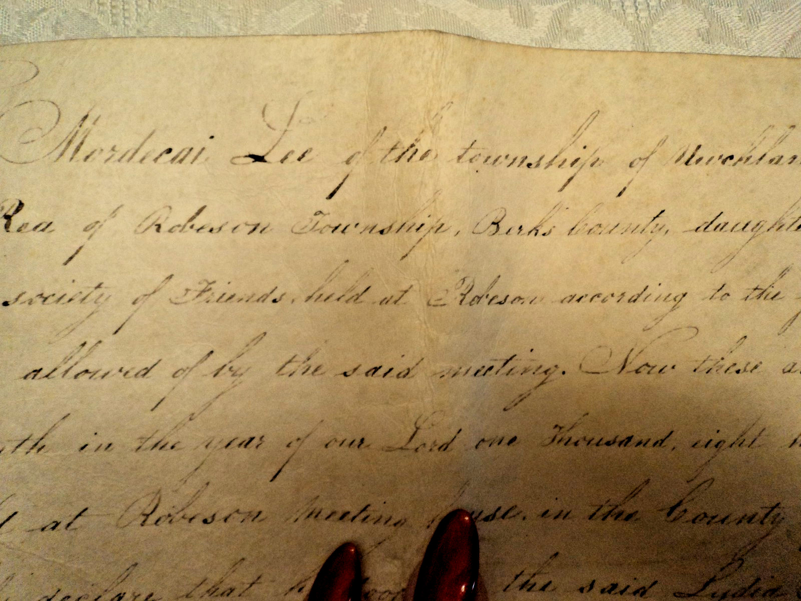 3 antique Marriage certificates: 1836 Quaker, 1822 Berks County PA 3 antique Marriage certificates: 1836 Quaker, 1822 Berks County PA