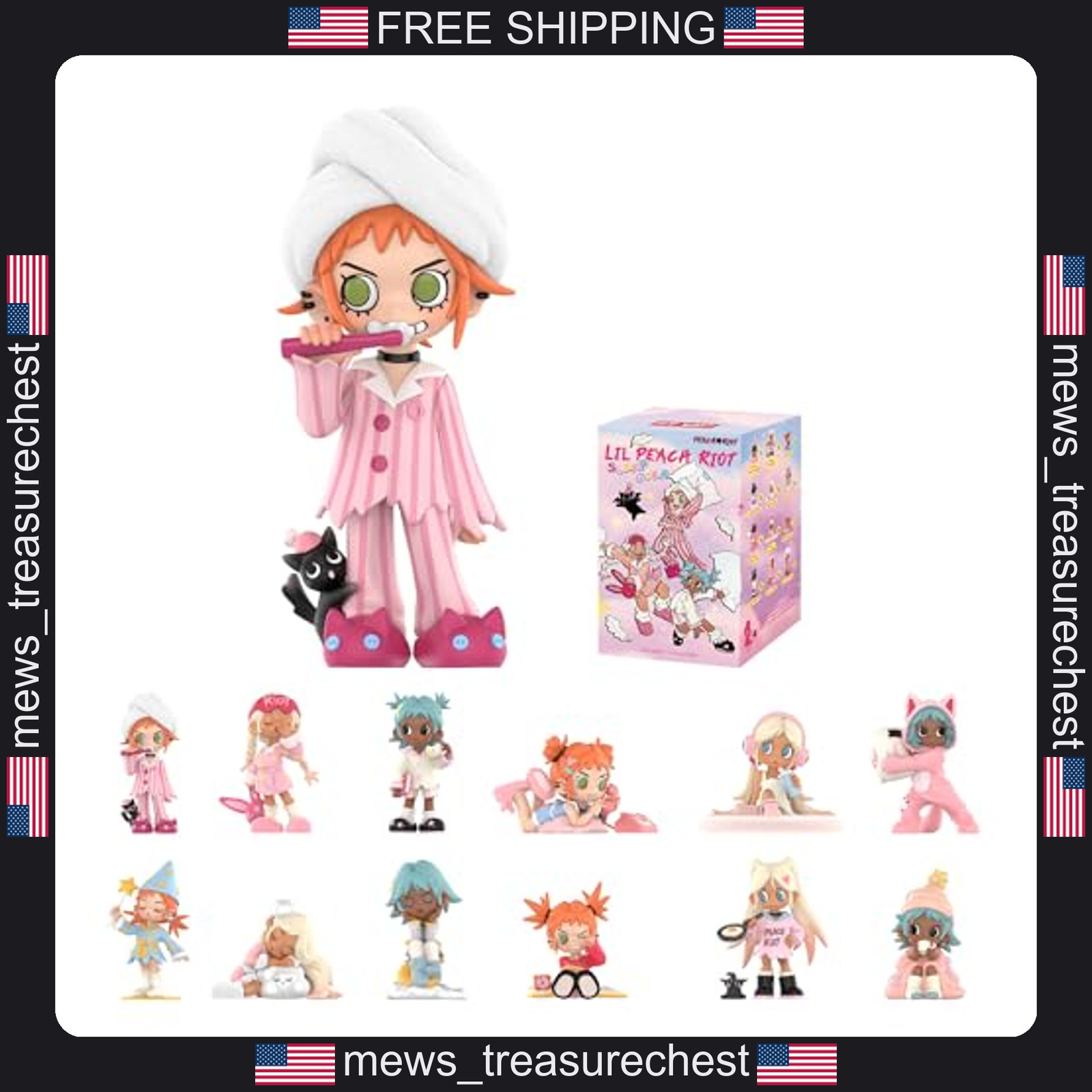POP MART Lil Peach Riot Sleepover Series Blind Box Figures Collectible Toys