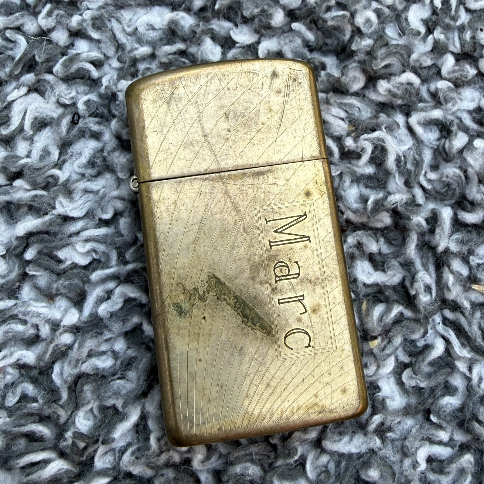 Vintage 1989 Solid Brass Zippo Lighter Engraved Vintage 1989 Solid Brass Zippo Lighter Engraved