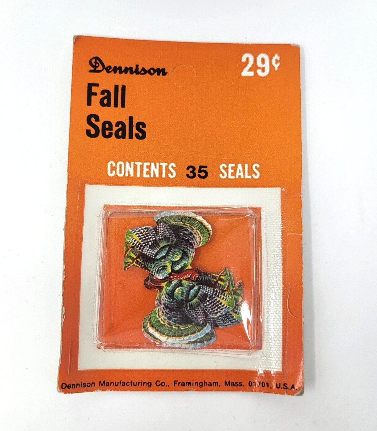 Vintage Dennison Die-Cut Thanksgiving Fall Turkey Seals Stickers Decoration 35