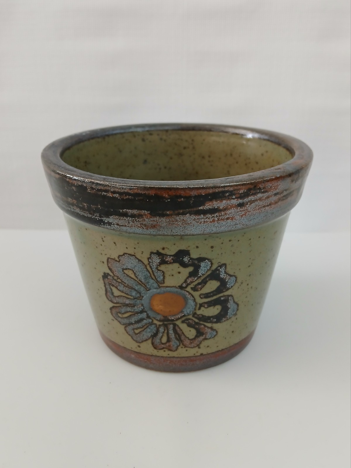 Vtg 1970s MCM Handcrafted Otagiri Original Flower Pot Planter Japan With Sticker