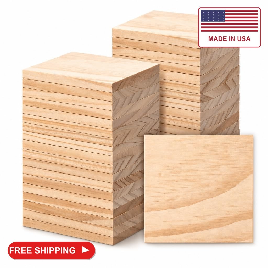 FSWCCK 36 Pcs 3x3 Wood Squares, Smooth Wooden Blanks for Laser Engraving FSWCCK 36 Pcs 3x3 Wood Squares, Smooth Wooden Blanks for Laser Engraving