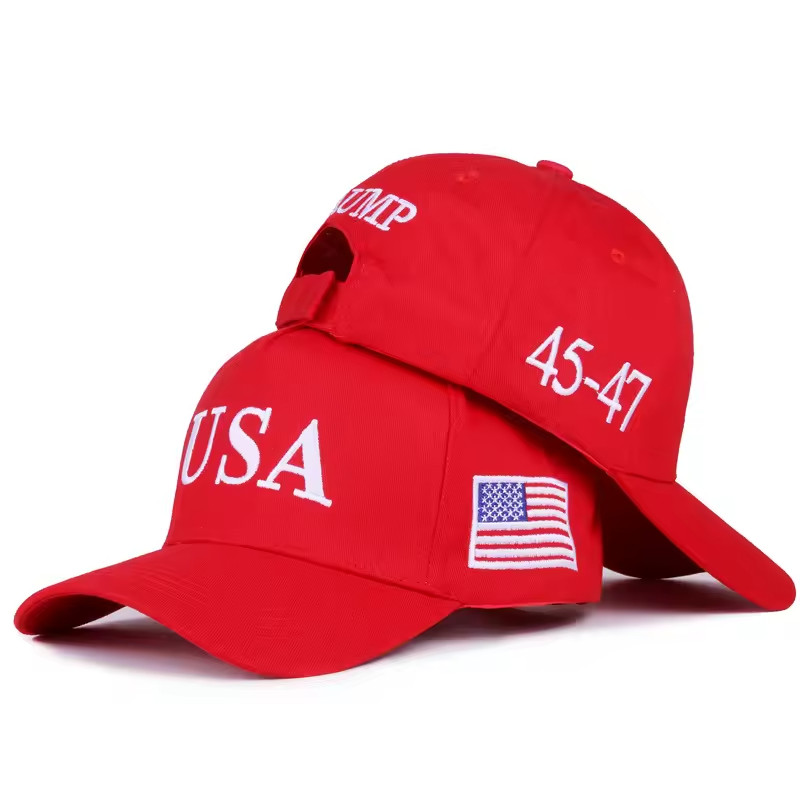 Trump 45-47 Red Adjustable Patriotic USA Hat (one size fits all)