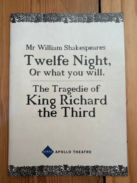 Twelfe Night / Richard the Third Programme Mark Rylance Stephen Fry 2012 Apollo Twelfe Night / Richard the Third Programme Mark Rylance Stephen Fry 2012 Apollo